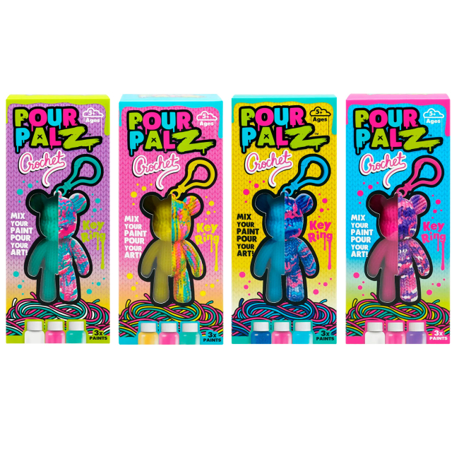 Набори для творчості - Набір для творчості ToyMonster Pour Palz Флюїд Арт Брелок Ведмедик S4 В'язані дива в асортименті (FC-G0002)