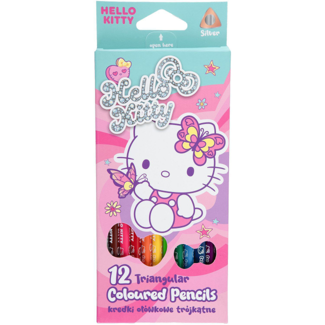 Канцелярські товари - Олівці кольорові CoolPack Colorino Hello Kitty трикутні 12 кольорів (10524PTR)
