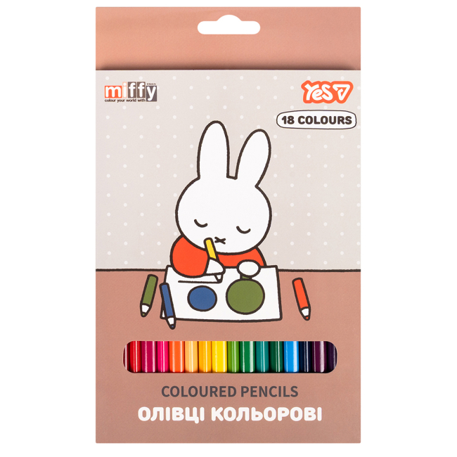 Канцелярские товары - Карандаши цветные Yes Miffy 18 цветов (290791)
