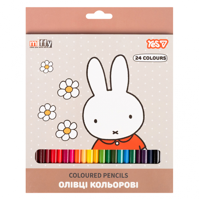 Канцелярські товари - Олівці кольорові Yes Miffy 24 кольори (290793)