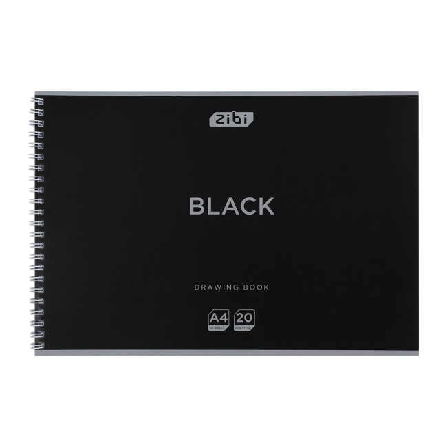 Альбом для малювання ZiBi Kids Line Black А4 20 аркушів (ZB.1440-01)