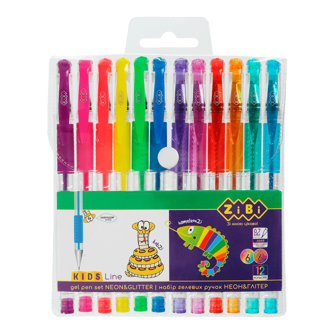 Набор гелевых ручек ZiBi Kids line 12 цветов (ZB.2204-99)