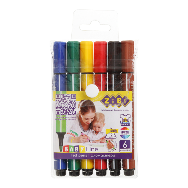 Фломастеры ZiBi Baby line Jumbo 6 цветов (ZB.2806)