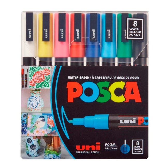 Набір маркерів Uni Posca 8 шт (PC-3M 8C)