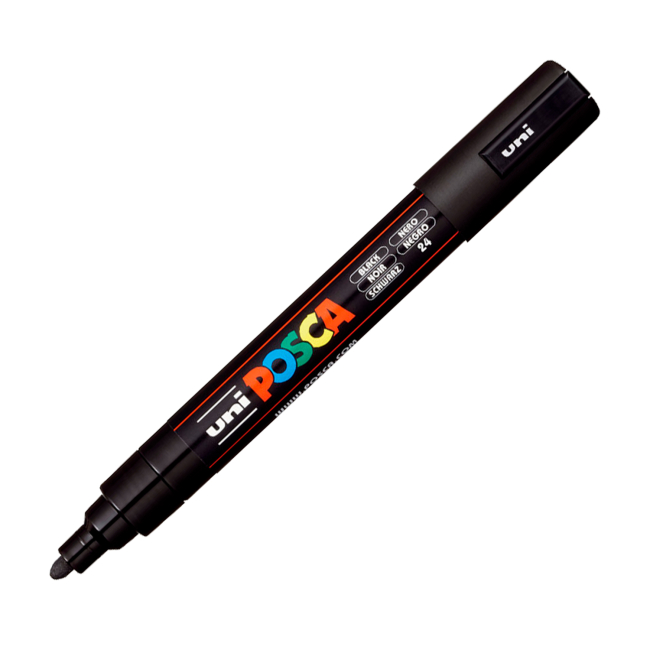 Маркер Uni Posca чорний (PC-5M BLACK(N))