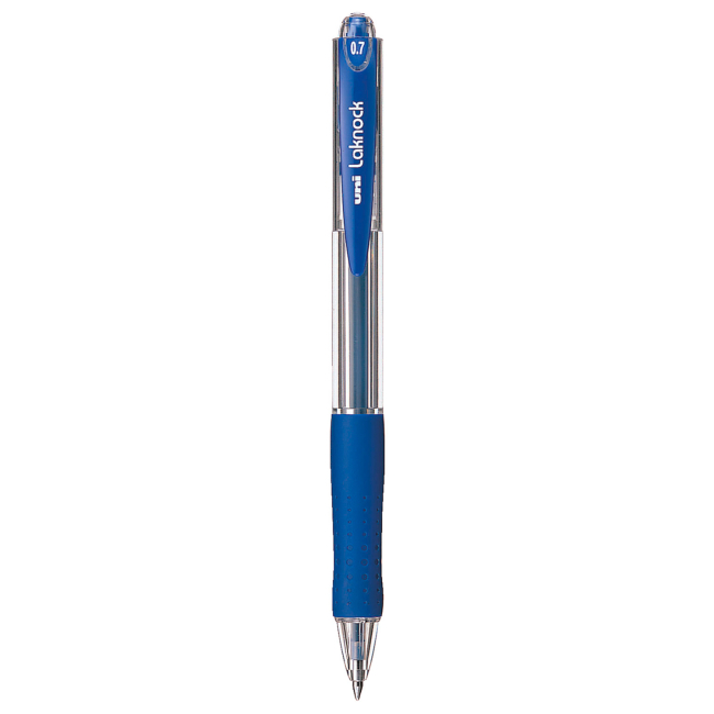 Ручка кулькова Uni Laknock micro автоматична синя (SN-100.(05).Blue)