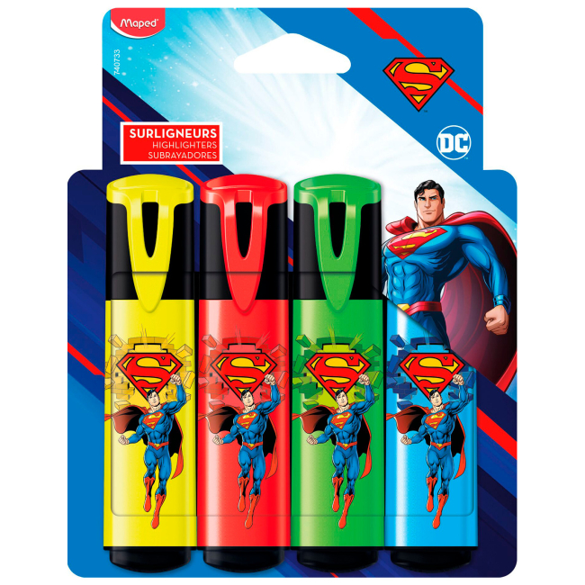 Набір текст-маркерів Maped Superman 4 шт (MP.740733)