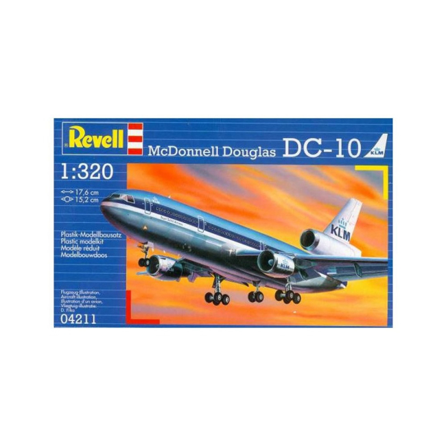 Конструкторы с уникальными деталями - Сборная модель самолета McDonell Douglas DC-10 KLM 1:320 Revell (4211)