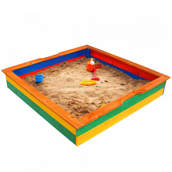Игровые комплексы, качели, горки - Детская песочница SportBaby цветная с бортиком 145х145х24 (Песочница 25)
