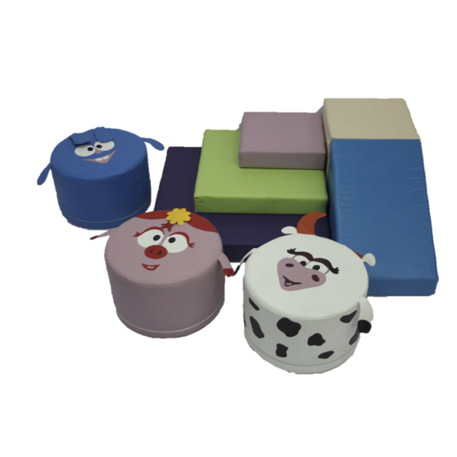 Дитячі меблі - Ігровий набір з гіркою і пуфами Tia-Sport Смішарики (sm-0371) (583)