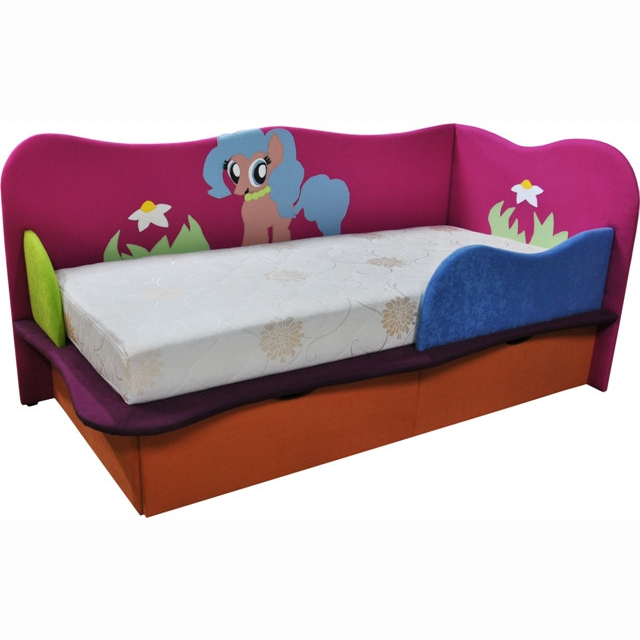 Детская мебель - Детская кроватка с матрасом Ribeka Пони 1 для девочек (08K01)
