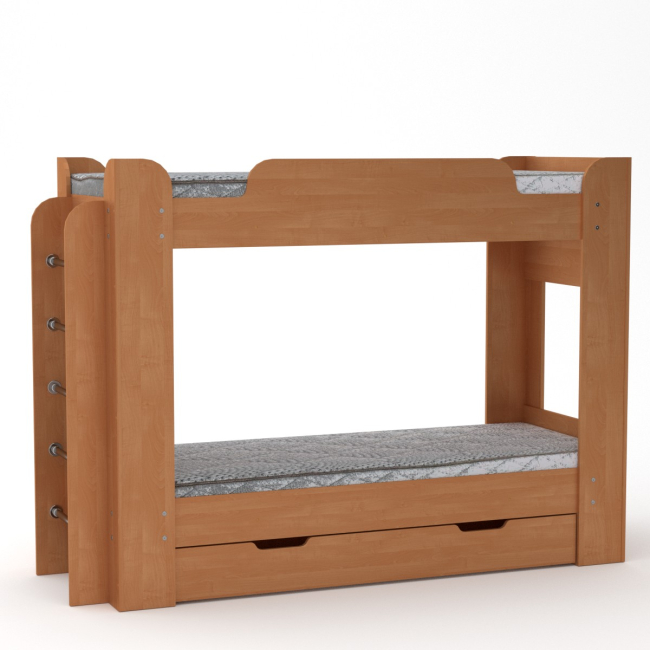 Дитячі меблі - Ліжко двоярусне Твікс Компанит Вільха (hub_Hnmw82301)