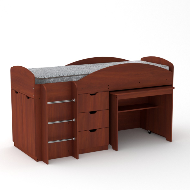 Детская мебель - Кровать чердак Универсал Компанит Яблоня (hub_KAlT37415)