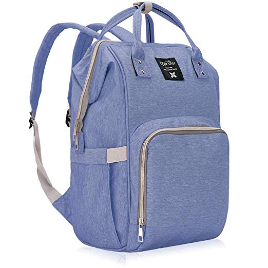 Товари для догляду - Рюкзак для мами LEQUEEN з термокишенею і органайзером (RDM LIGHT BLUE)