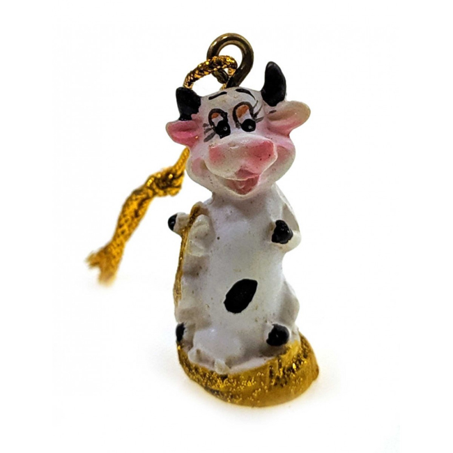 Аксессуары для праздников - Корова, украшение на ёлку – брелок, высота 3,5 см (DN20353)