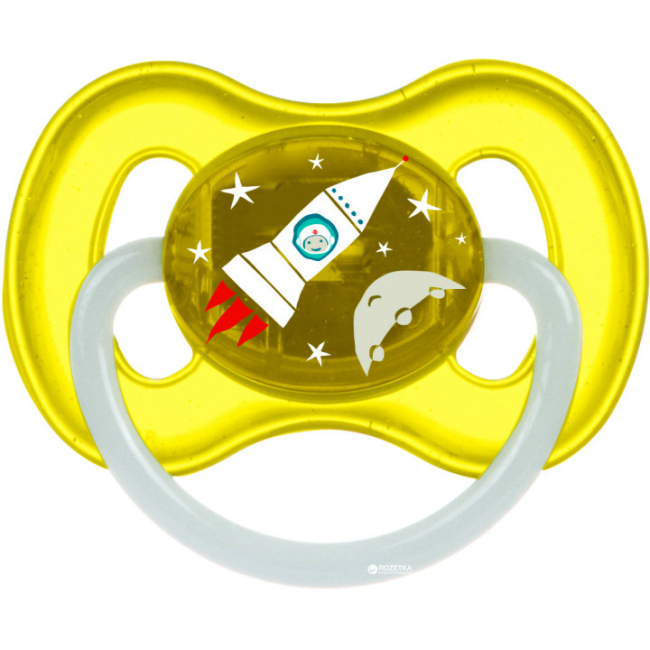 Товари для догляду - Пустушка Canpol babies Space латексна кругла від 6 до 18 місяців жовта (23 / 222_yel) (23/222_yel)