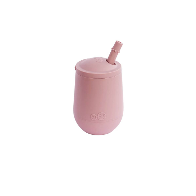 Товары по уходу - Набор EZPZ Чашка с крышкой и соломинкой розовая (MINI CUP (SET) BLUSH)