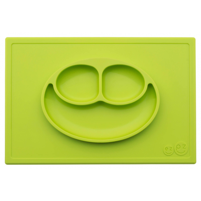 Товари для догляду - Силіконова тарілка килимок EZPZ Happy mat зелений (HAPPY MAT LIME)