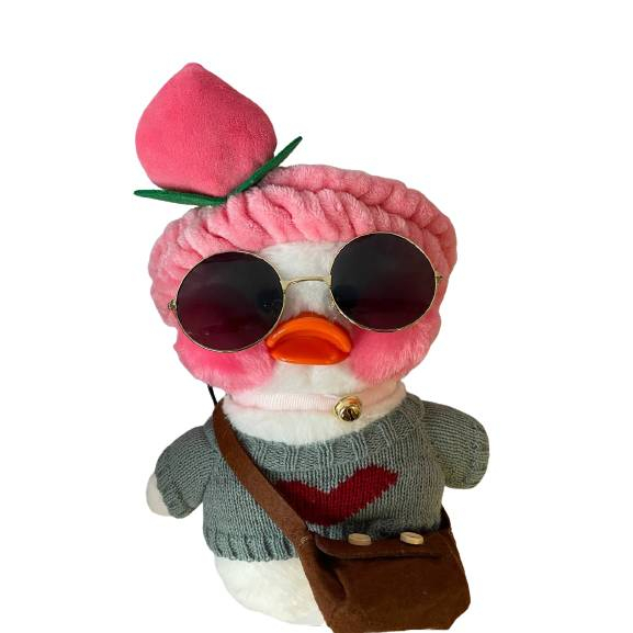 Мягкая игрушка утка LaLafanfan Дак в одежде с очками 30 см купить в ...