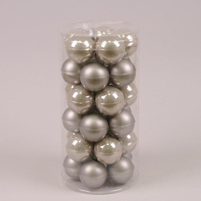 Аксесуари для свят - Кульки скляні Flora D-5,7 см 30 шт (44508) (MR35295)