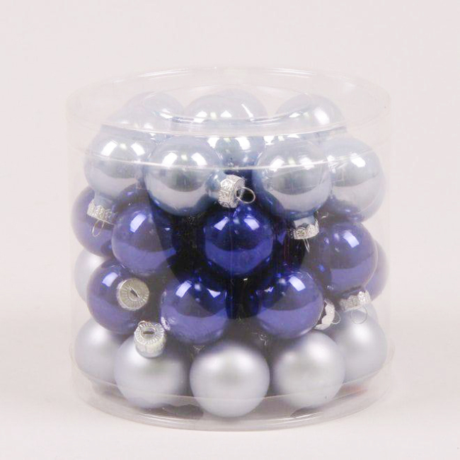 Аксесуари для свят - Кульки скляні Flora D 3 см 45 шт Темно-синій (44546) (MR62308)