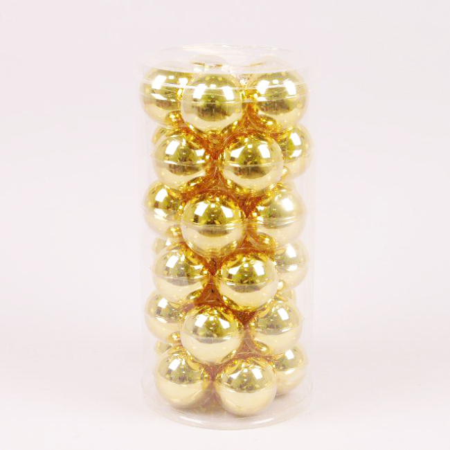 Аксесуари для свят - Кульки скляні Flora D 5,7 см 30 шт Золотистий (44574) (MR62314)