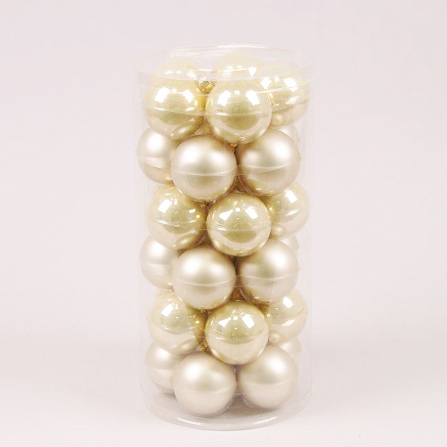 Аксесуари для свят - Кульки скляні Flora D 5,7 см 30 шт Шампань (44582) (MR62313)