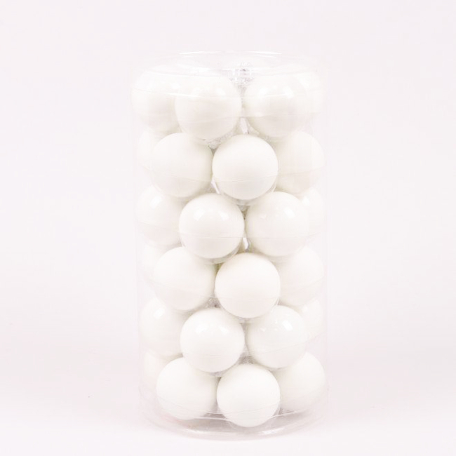 Аксесуари для свят - Кульки скляні Flora D 3,8 см 36 шт Білий (44560) (MR62915)