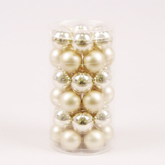 Аксесуари для свят - Кульки скляні Flora D 3,8 см 36 шт Золотистий (44556) (MR62926)