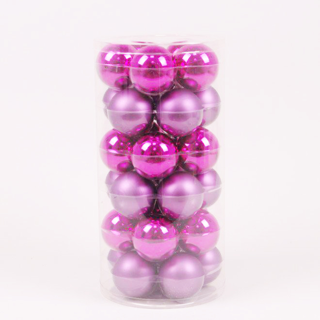 Аксессуары для праздников - Шарики стеклянные Flora D 5,7 см 30 шт Розовый (44511) (MR62933)
