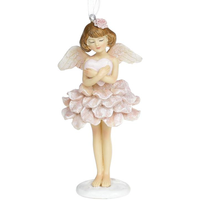 Аксесуари для свят - Фігурка-підвіска Ангел із серцем BonaDi Рожевий (707-844) (MR35275)