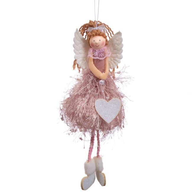 Аксессуары для праздников - Мягкая игрушка Elisey Подвеска Ангел 23 см Розовый (6013-003) (MR61895)