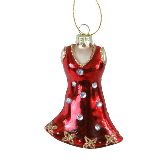 Аксесуари для свят - Ялинкова прикраса BonaDi Сукня 2 шт 10 см Червоний (NY28-228) (MR62501)