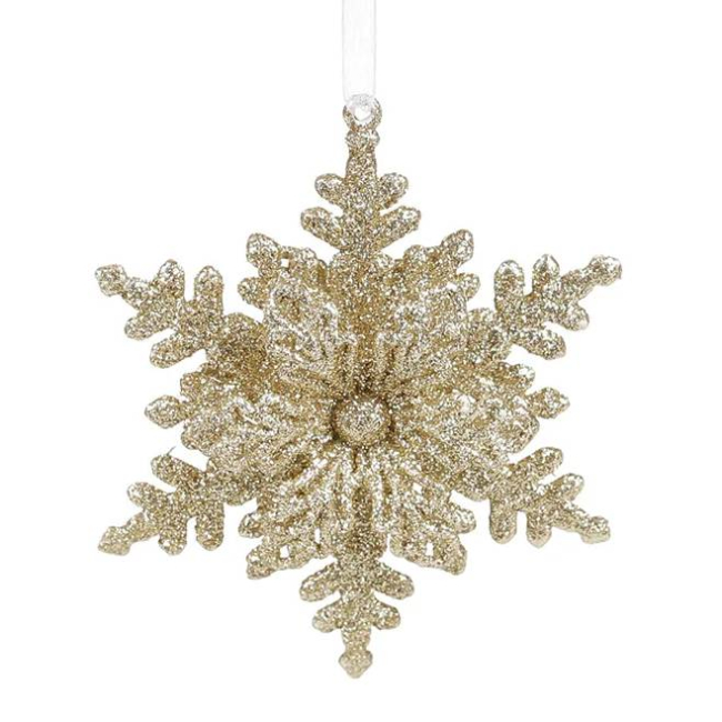 Аксесуари для свят - Підвіска новорічна Flora Сніжинка 11 см Золотистий (11307) (MR62701)