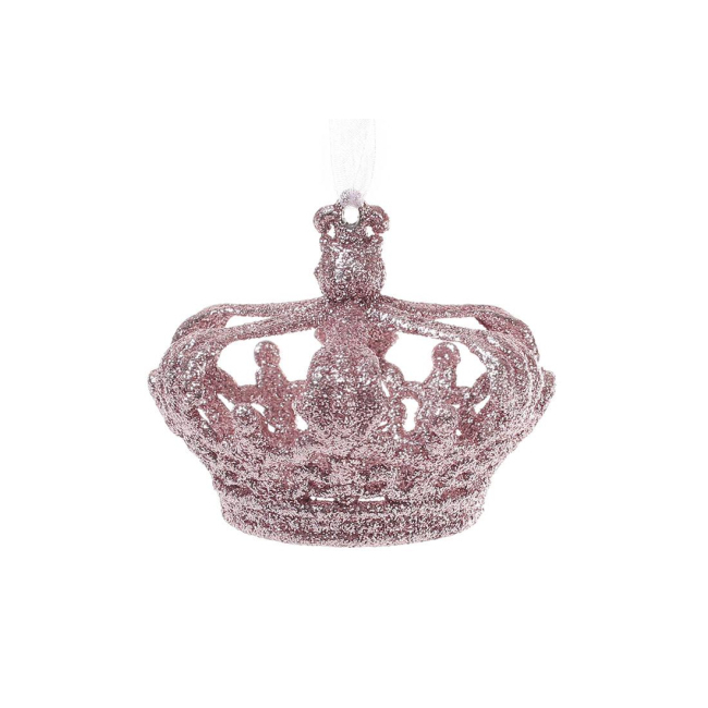Аксесуари для свят - Ялинкова прикраса BonaDi Корона 8 см Рожевий (788-427) (MR63054)