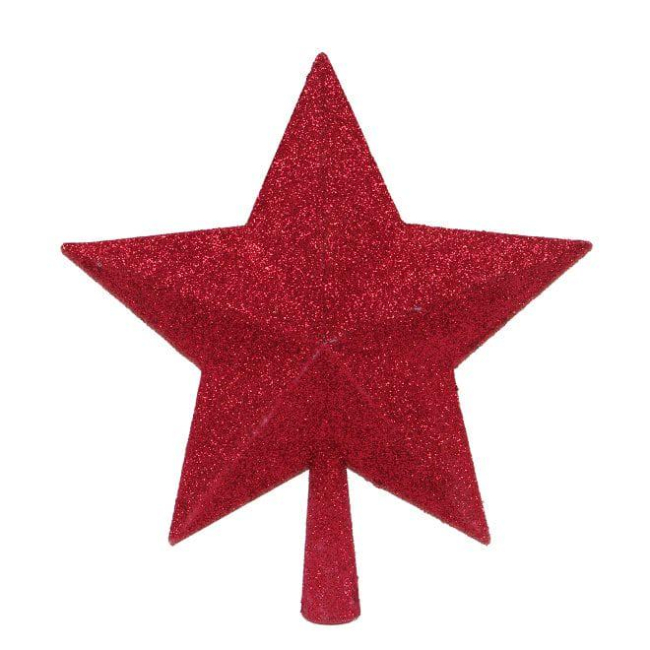 Аксессуары для праздников - Верхушка пластиковая на елку Flora Звезда 25 см Красный (75910) (MR59709)