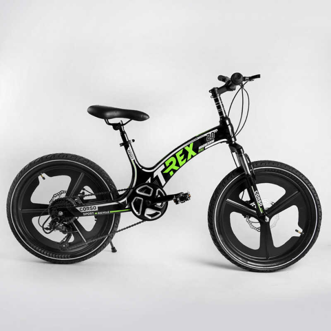 Велосипеди - Велосипед CORSO T-REX 20'' Black and green (106971)