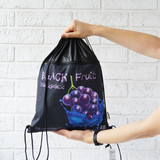 Рюкзаки та сумки - Рюкзак-сумка для одягу та взуття 4Profi "Frutti" violet 43х33 Чорно-фіолетовий 46099 (000003457)