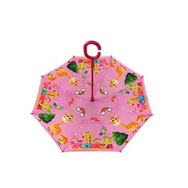 Парасольки і дощовики - Дитяча парасолька навпаки зворотного складання Up-Brella Giraffe-Pink (6950-25148a)