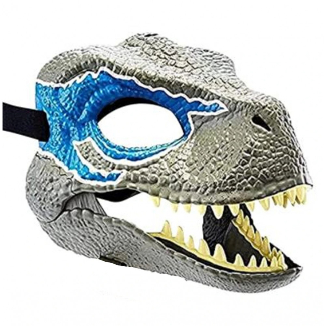 Костюми та маски - Маска Динозавра Гумова Велоцираптор Для Дорослих та Дітей з Рухомою Щелепою Jurassic World Dominion (710)