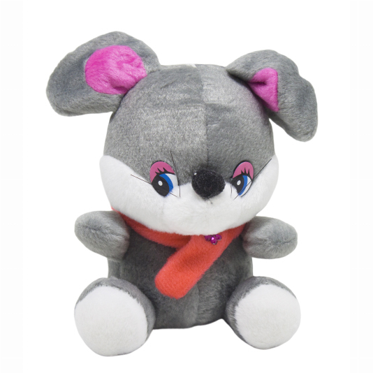Мягкие животные - Мягкая игрушка Мышка в шарфике с цветочком MiC (AM  9) (113797)