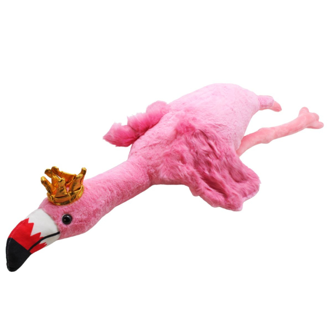 Мягкие животные - Мягкая игрушка Фламинго-обнимусь в короне 100 см розовый MIC (K15206) (224407)
