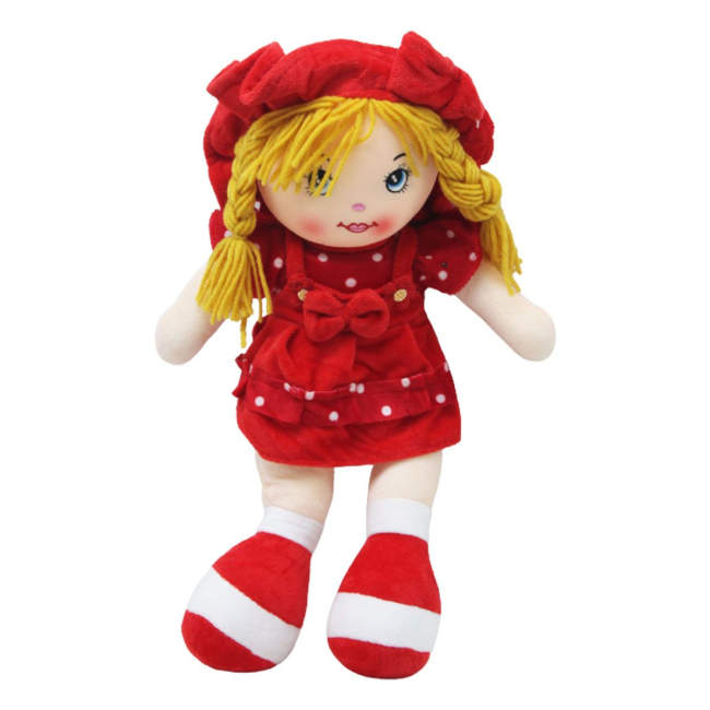 Ляльки - М'яка лялька Катя в червоному 42 см MIC (M14106) (223410)