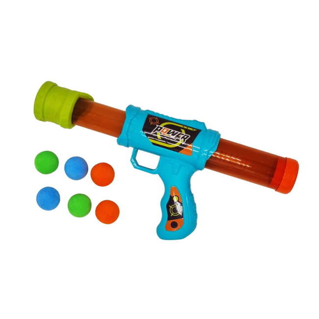 Помпова зброя - Дитячий помповий автомат Bambi 777-1 6 поролонових куль Блакитний (54369)