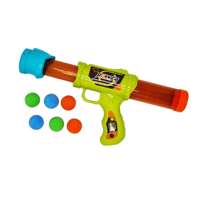 Помповое оружие - Детский помповый автомат Bambi 777-1 6 поролоновых шаров Зеленый (54369s65362)