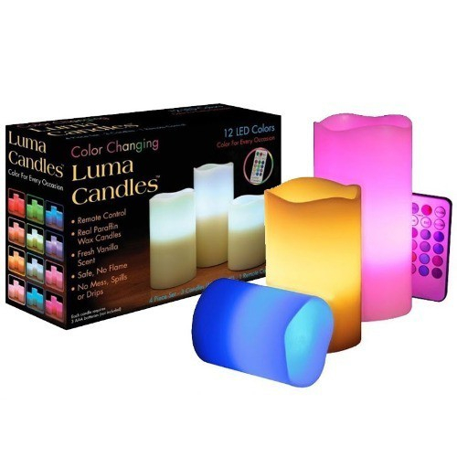 Нічники, проектори - Нічник дитячий світлодіодний Luma Candles Plus різнобарвний на 3 свічки з пультом (smt125415727)