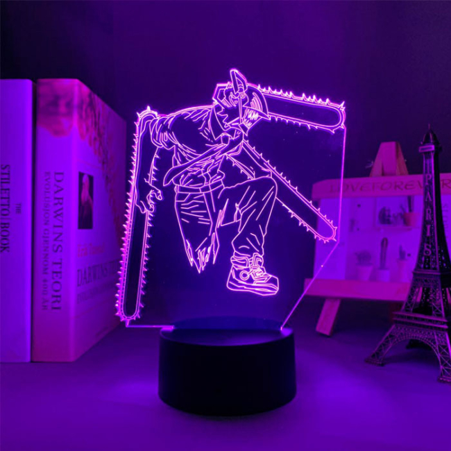 Нічники, проектори - Настільний світильник-нічник Fan Girl Людина Бензопила 16 кольорів USB (17104)