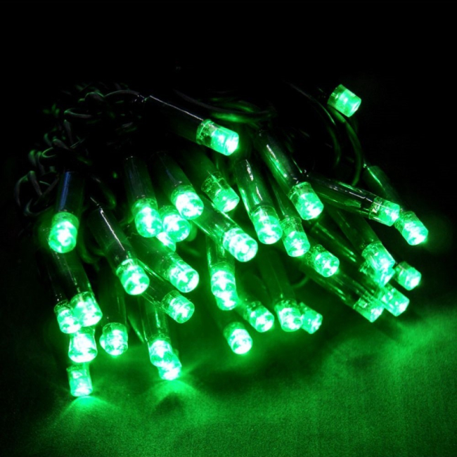 Аксессуары для праздников - Светодиодная гирлянда Led на 100 светодиодов 8 м зеленый провод Зеленая (446858725)