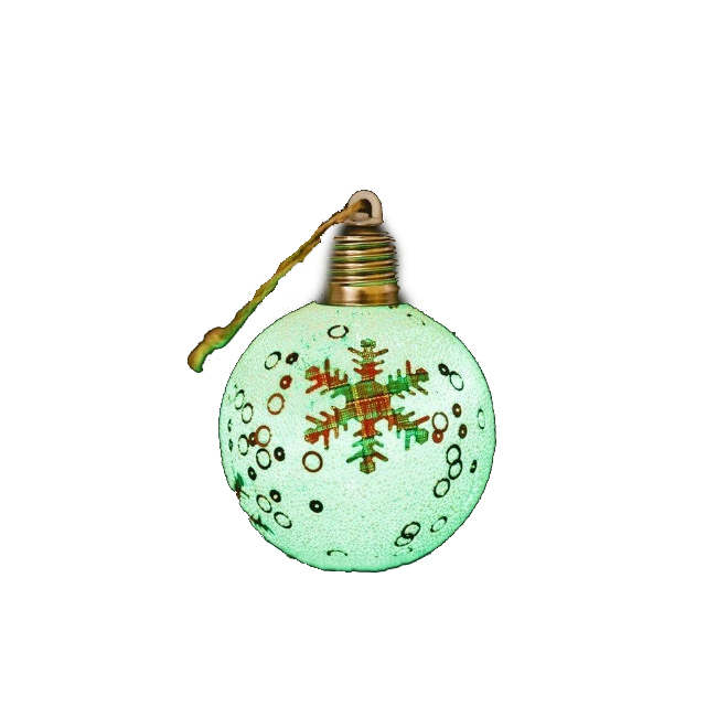 Аксесуари для свят - Підвіска Кулька зі сніжинкою кольоровою на батарейках Gonchar (19-104) (MR35780)