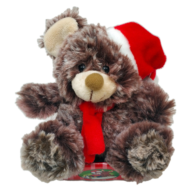 М'які тварини - М'яка іграшка "Ведмедик Санта" Bambi MC1571 13 см Коричневий (37004)